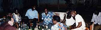 Tchao entertains his friends.