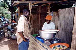 David Tchona Ayefouni orders lunch.