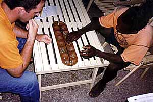 Brian learns woaley at H&ocirc;tel Detente.