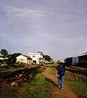 walking towards the train station