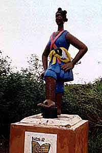 fetish sculpture of an amazon, one of the Dahomey's fierce female warriors